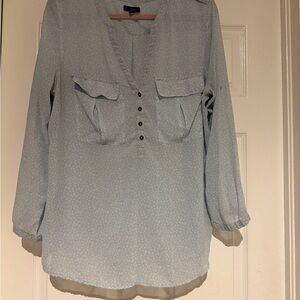 GAP Women's Light Blue Button-Up Top